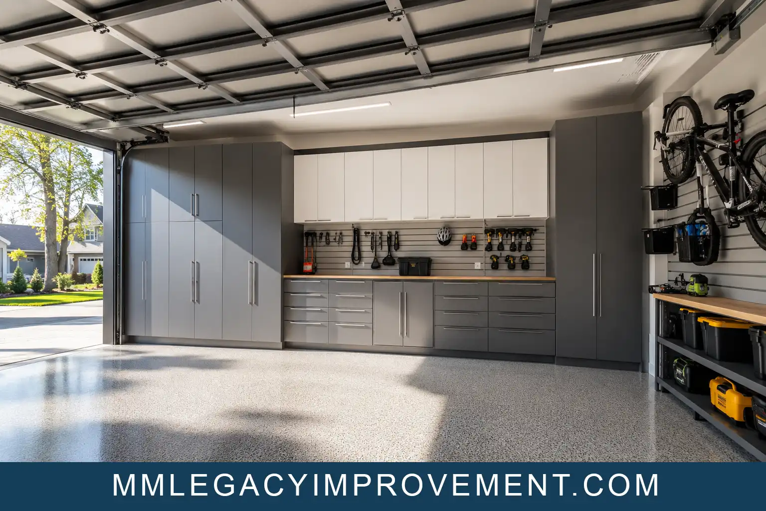 Custom garage cabinet installation